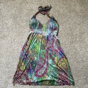 Multicolor halter dress